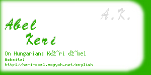 abel keri business card